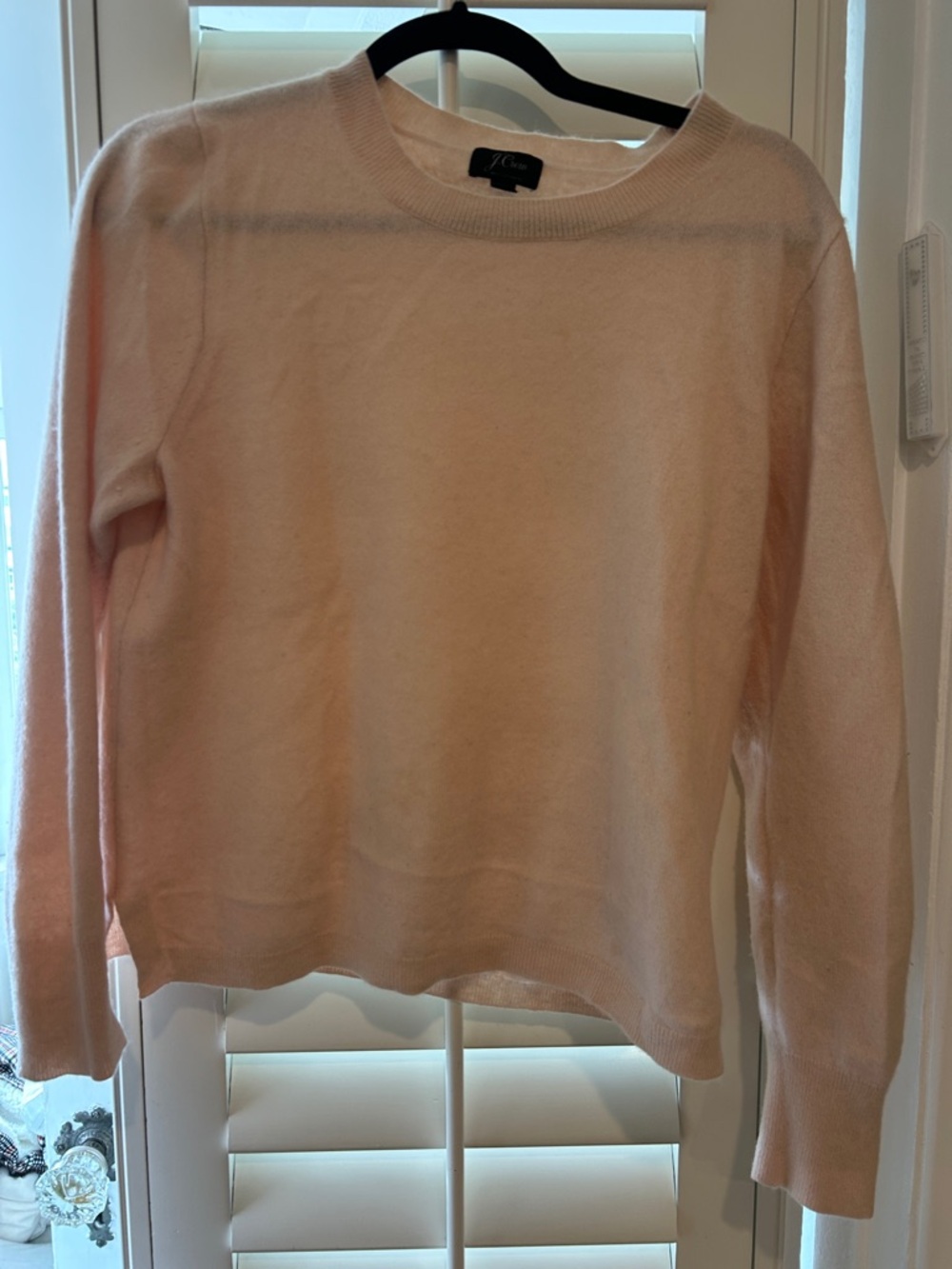 J. Crew Women's Scoopneck Sweater in Pale Pink cashmere